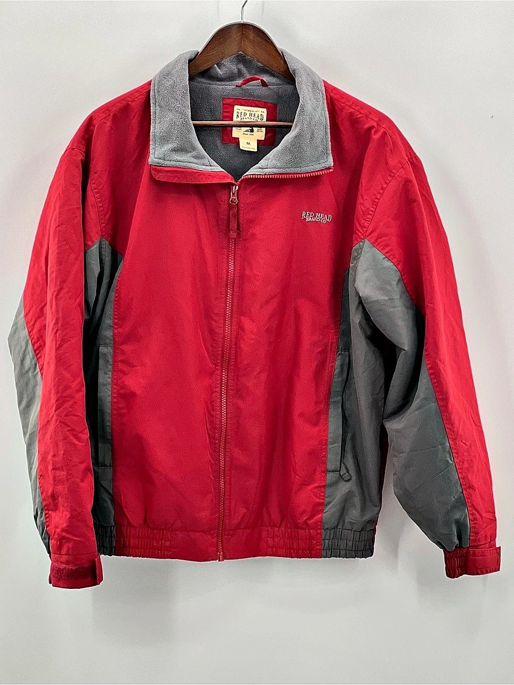 580 RedHead Color Block Jacket in Red & Gray Size Medium